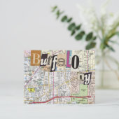 Buffalo NY Maps Collage Postcard Postkarte (Stehend Vorderseite)