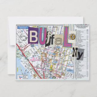 Buffalo NY Maps Collage Postkarte