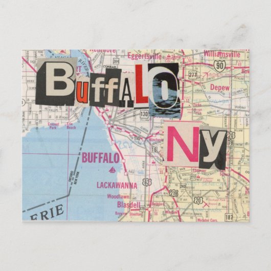 Buffalo NY Maps Collage Postkarte 39 (Vorderseite)