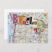 Buffalo NY Maps Collage Postkarte 40 (Vorne/Hinten)