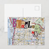 Buffalo NY Maps Collage Postkarte 40 (Vorne/Hinten)