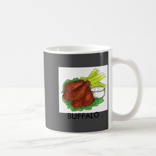 Buffalo Ny New York Hot Bbq Chicken Wings Celery Kaffeetasse (Rechts)