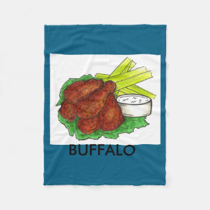 Buffalo Ny New York Hot BBQ-Hähnchenflügel Selleri Fleecedecke