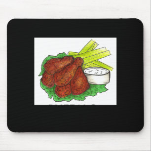 Buffalo Ny New York Hot BBQ-Hähnchenflügel Selleri Mousepad