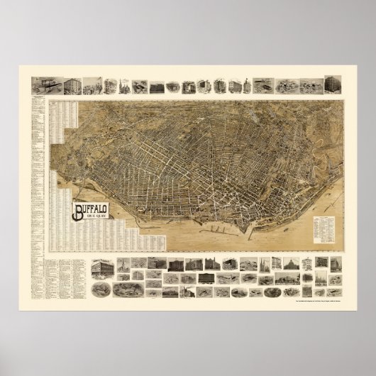 Buffalo, NY Panoramic Map - 1902 Poster (Vorne)