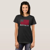 Buffalo NY USA Flag Buffalo Red White & Blue Buffa T-Shirt (Vorne ganz)