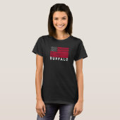 Buffalo NY USA Flag Buffalo Red White & Blue Buffa T-Shirt (Vorne ganz)