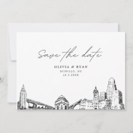 Buffalo NY Wedding Save the Date Modern Einladung