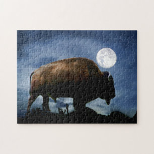 Buffalo oder Bison Southwestern Mystical Puzzle