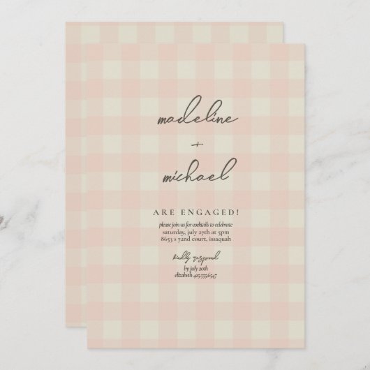 Buffalo-Partei für Kariertes Engagement Einladung (Vorne/Hinten)