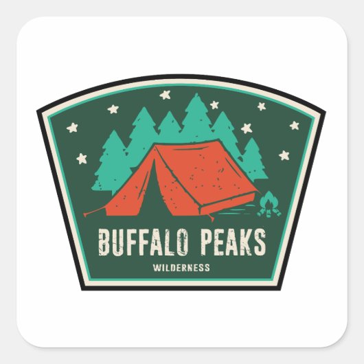 Buffalo Peaks Wilderness Colorado Camping Quadratischer Aufkleber (Vorderseite)