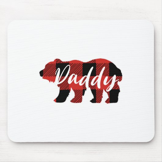 Buffalo Pläd Daddy Bear Fathers Day Ohrts Mousepad (Vorne)