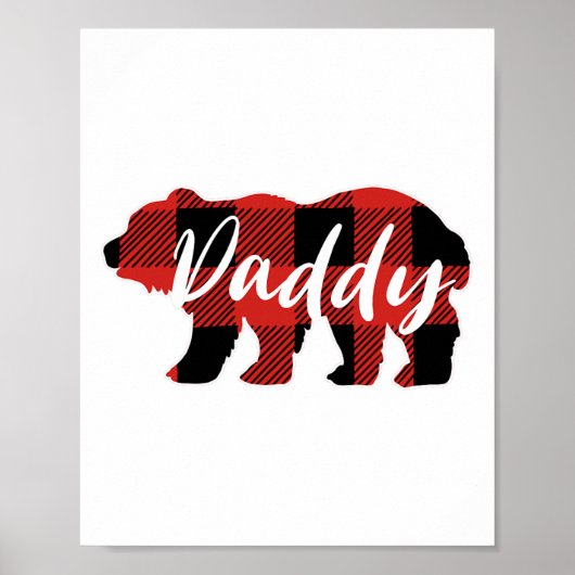 Buffalo Pläd Daddy Bear Fathers Day Ohrts Poster (Vorne)