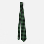 Buffalo Plaid Black Green Fall Krawatte (Rückseite)