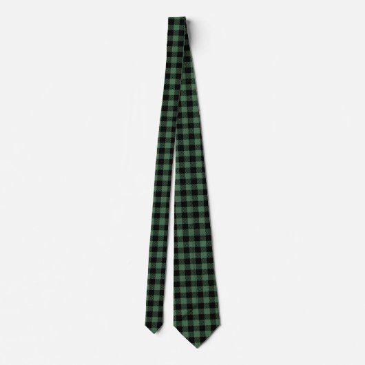 Buffalo Plaid Black Green Fall Krawatte (Rückseite)