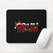Buffalo Plaid Bruh Santa Hat Christmas Xmas Pajama Mousepad (Mit Mouse)