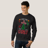 Buffalo Plaid Christian Jesus Christmas Begins Wit Sweatshirt (Vorne ganz)