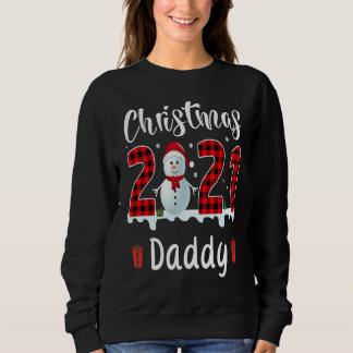 Buffalo Plaid Christmas 2021 Daddy Snowman Sweatshirt