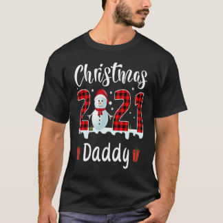 Buffalo Plaid Christmas 2021 Daddy Snowman T-Shirt