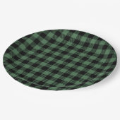 Buffalo Plaid Christmas Black Green Pappteller (Schrägansicht)