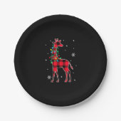 Buffalo Plaid Family Matching Giraffe Christmas Pa Pappteller (Vorderseite)