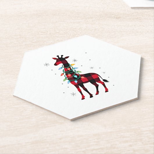 Buffalo Plaid Family Matching Giraffe Christmas Pa Untersetzer (angewinkelt)