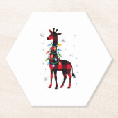 Buffalo Plaid Family Matching Giraffe Christmas Pa Untersetzer (Vorderseite)