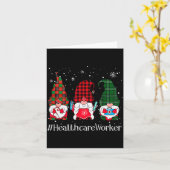 Buffalo Plaid Gnom Gesundheitsarbeiterin Krankensc Karte (Gelbe Blume)