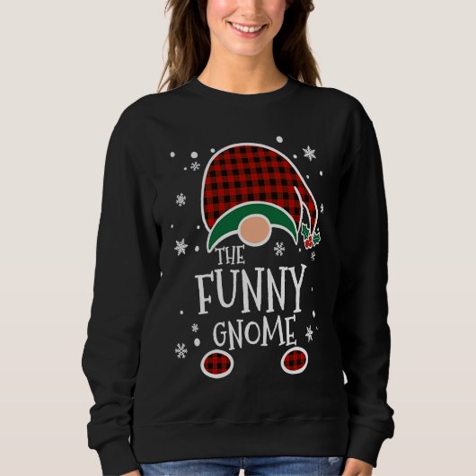 Buffalo Plaid  Gnome  Christmas Family Matching Sweatshirt (Vorderseite)