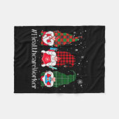 Buffalo Plaid Gnome Healthcare Worker Nurse Christ Fleecedecke (Vorderseite (Horizontal))