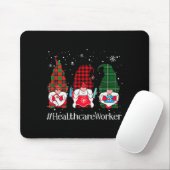 Buffalo Plaid Gnome Healthcare Worker Nurse Christ Mousepad (Mit Mouse)