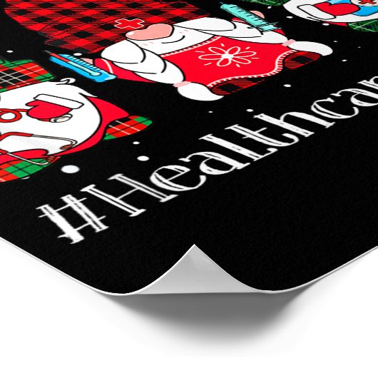 Buffalo Plaid Gnome Healthcare Worker Nurse Christ Poster (Ecke)