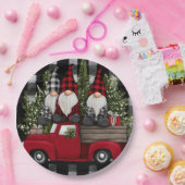 Buffalo Plaid Gnomes Holiday Truck Paper Plates Pappteller (Party)