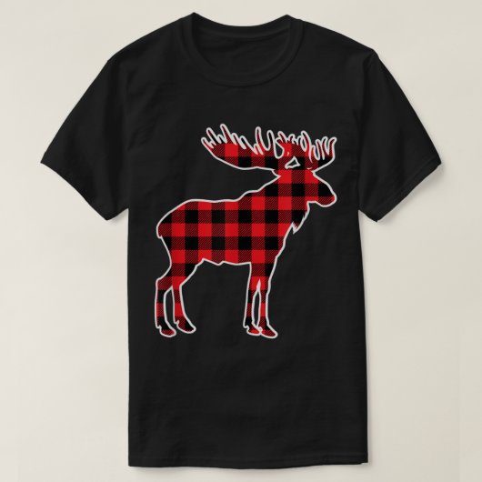 Buffalo Plaid Moose Christmas Design T-Shirt (Design vorne)