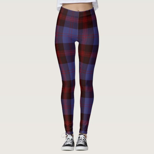 Buffalo plaid navy blue red leggings (Vorderseite)