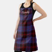 Buffalo plaid navy blue red monogram name schürze (InSitu)
