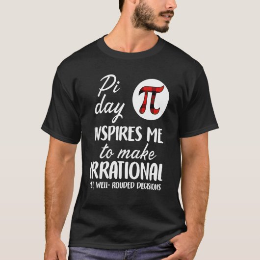 Buffalo Plaid Pi Symbol Pi Day Inspires Me Math Lo T-Shirt (Vorderseite)