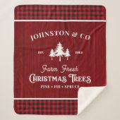 Buffalo Plaid Rustic Christmas Tree Farm  Sherpadecke (Vorderseite)