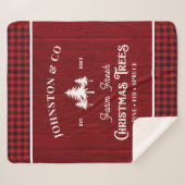 Buffalo Plaid Rustic Christmas Tree Farm  Sherpadecke (Vorderseite (Horizontal))
