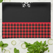 Buffalo Plaid Snowflake Geschirrtuch (Gefaltet)