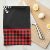 Buffalo Plaid Snowflake Geschirrtuch (Viertel Falte)