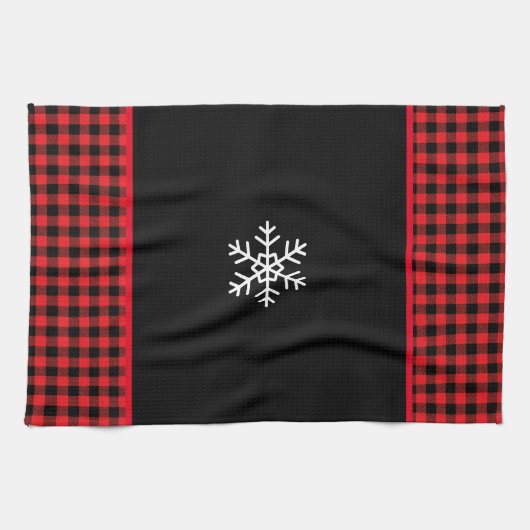 Buffalo Plaid Snowflake Geschirrtuch (Horizontal)