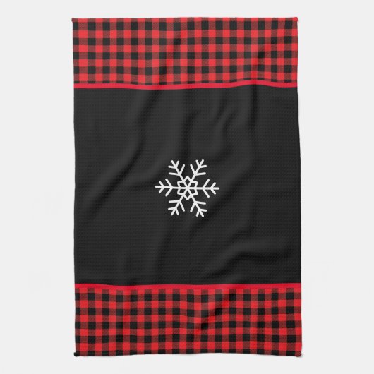 Buffalo Plaid Snowflake Geschirrtuch (Vertikal)