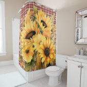 Buffalo Plaid Sunflower Shower Curtains Duschvorhang (Beispiel)