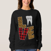 Buffalo Plaid Toothpaste & Tooth Dentist Valentine Sweatshirt (Vorderseite)