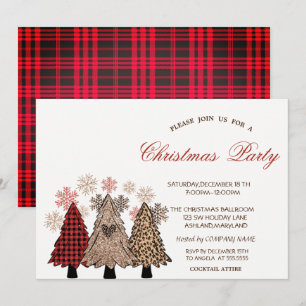 Buffalo-Plaid-Weihnachtsbäume für Firmenfeiern Einladung