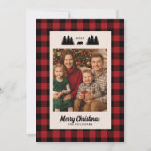 Buffalo Plaid Woodland Photo Feiertagskarte (Vorderseite)