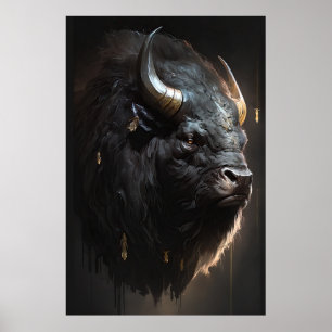 Buffalo Portrait Art Collection Poster