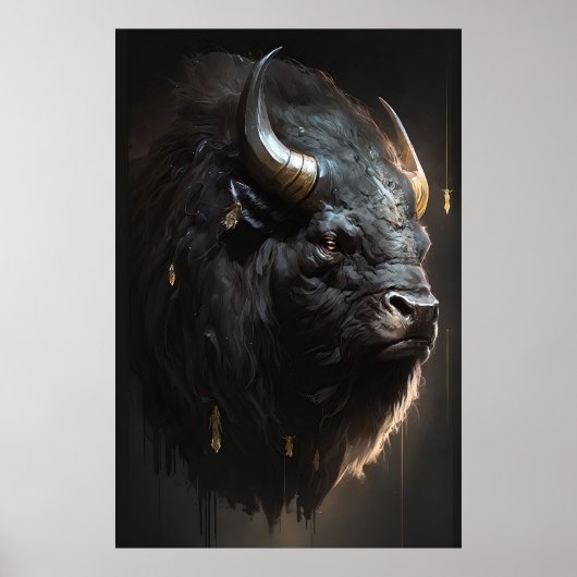 Buffalo Portrait Art Collection Poster (Vorne)