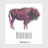 Buffalo Portrait Design für Bison oder Weiße Tiere Aufkleber (Blatt)